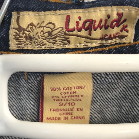 Liquid dark blue wide leg flared Jeans Sz 9/10 - Picture 2 of 7